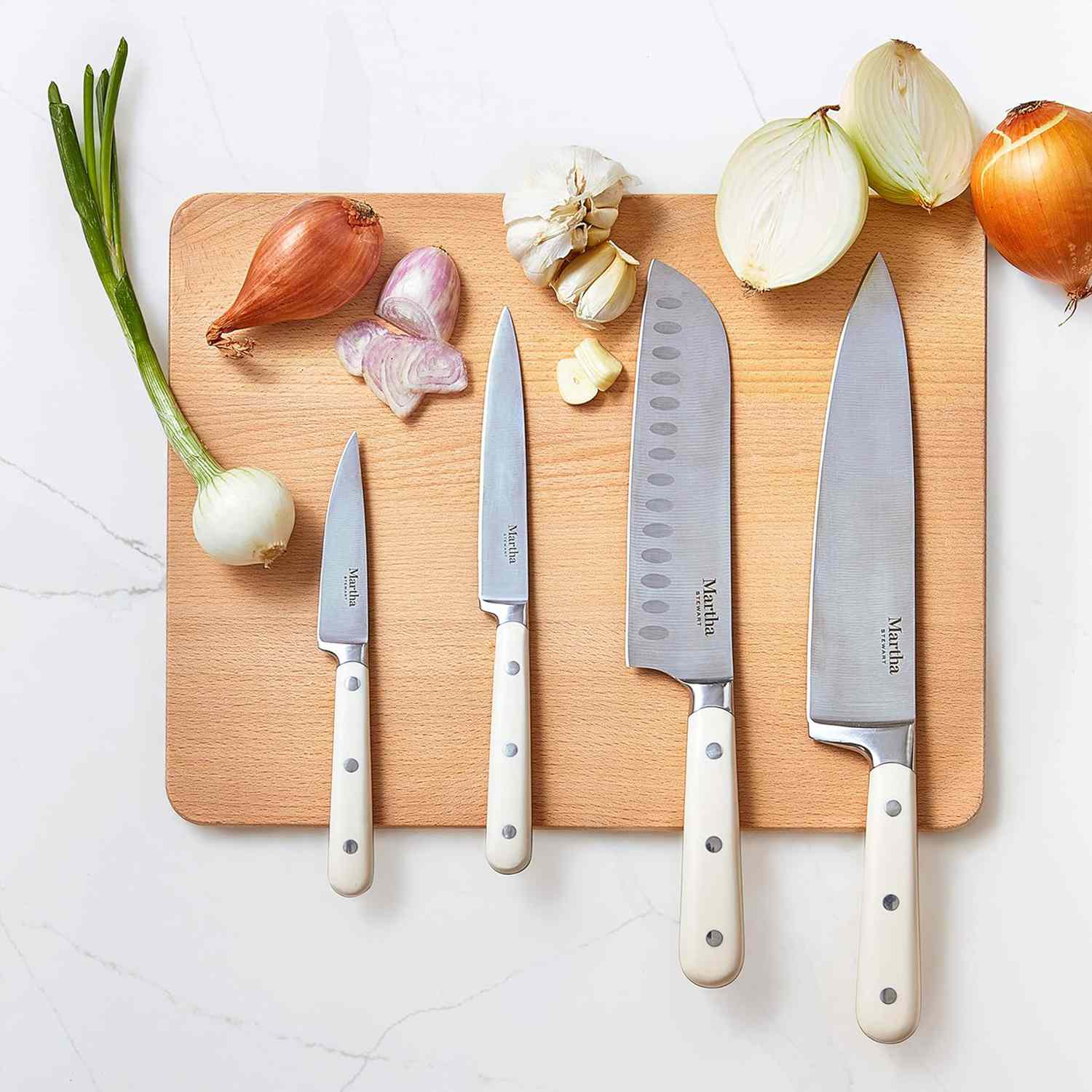 decorvow Eastwalk cutlery on a cutting board