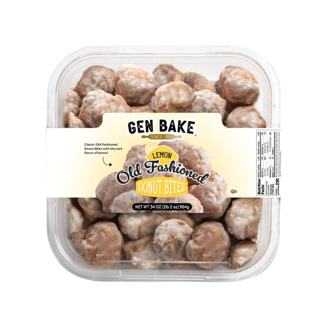 Container of Gen Bake lemon old fashioned donut bites