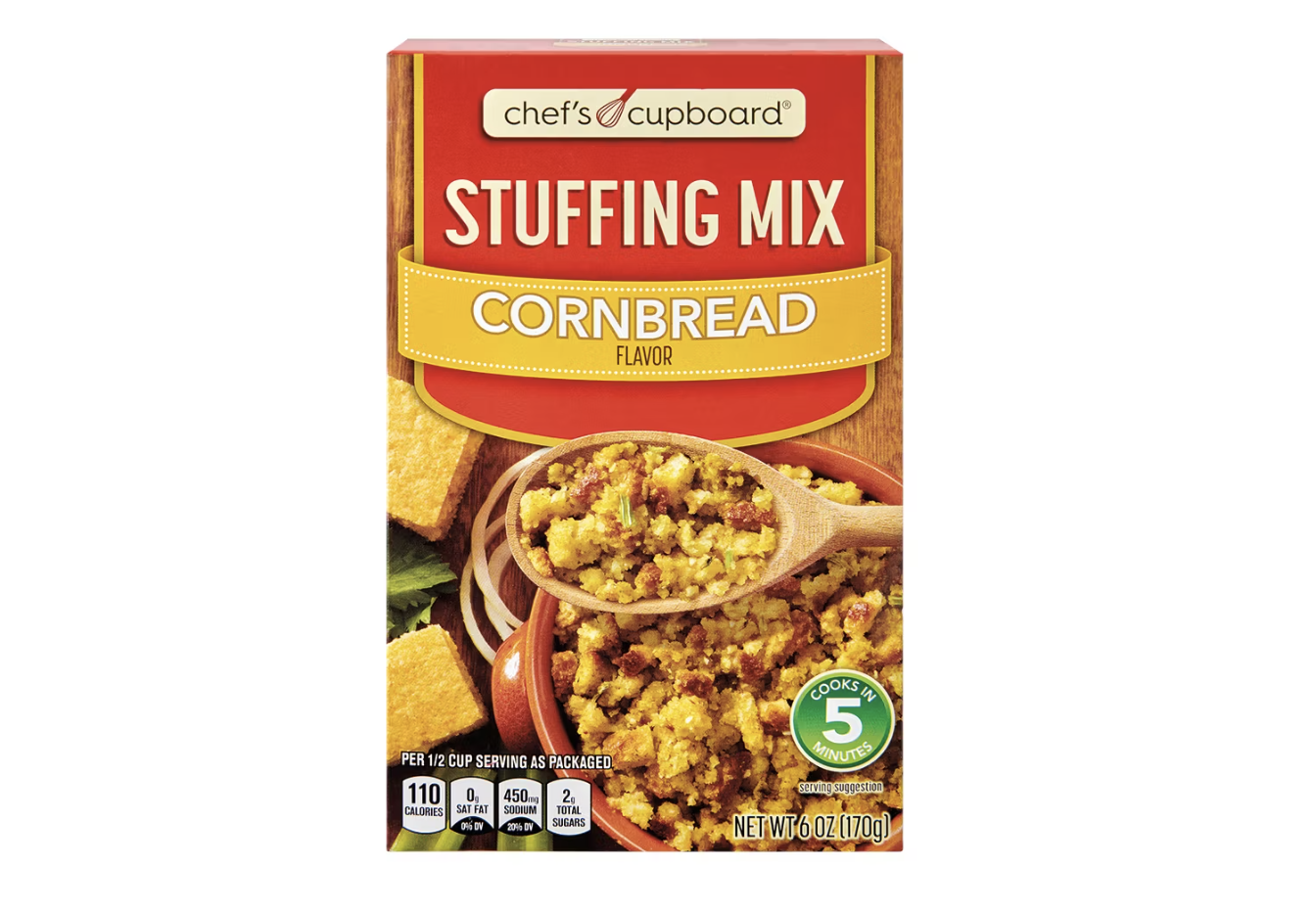 Box of Chefs Cupboard cornbread stuffing mix
