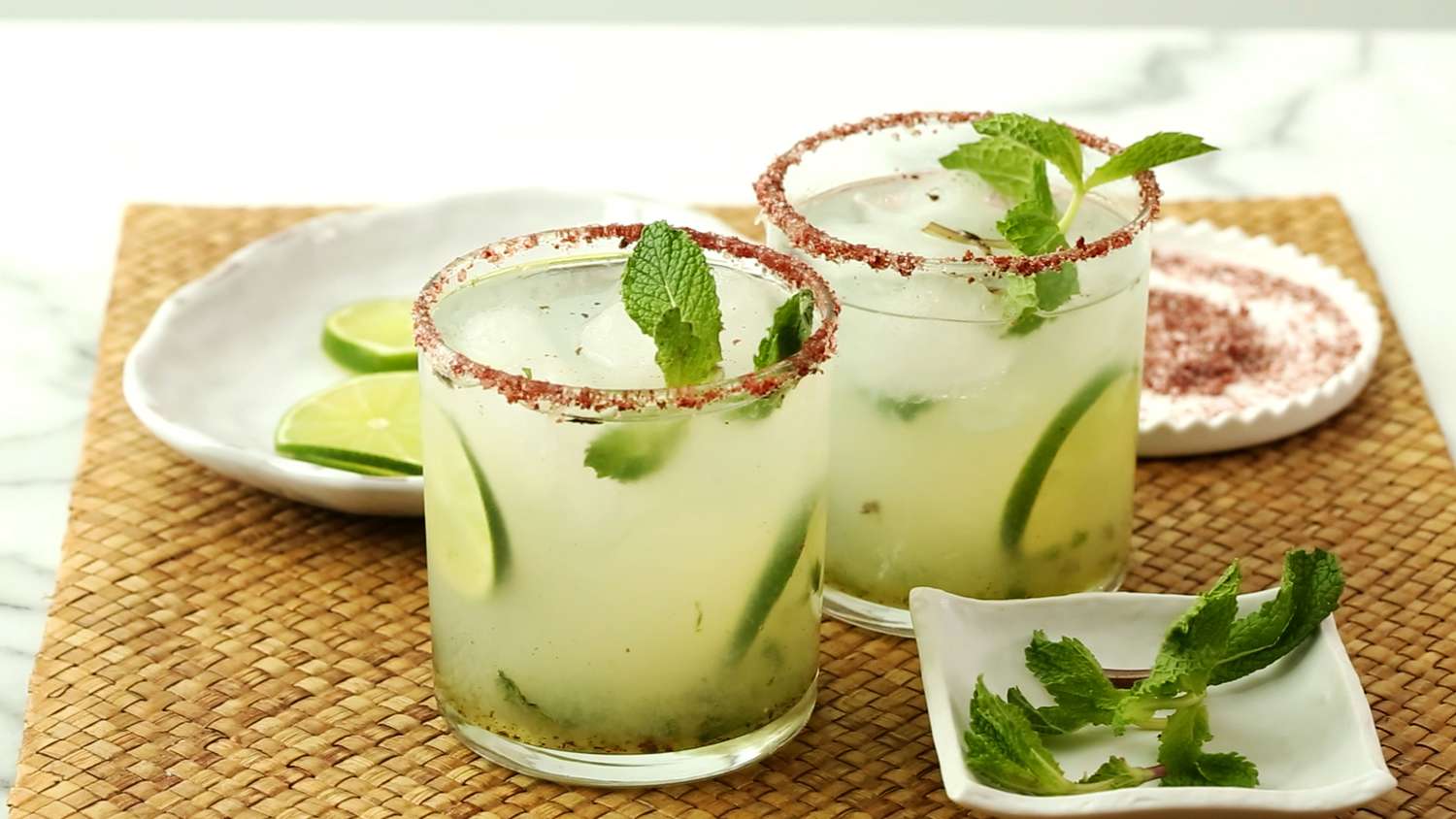 Smoky Serrano-Mint Margaritas