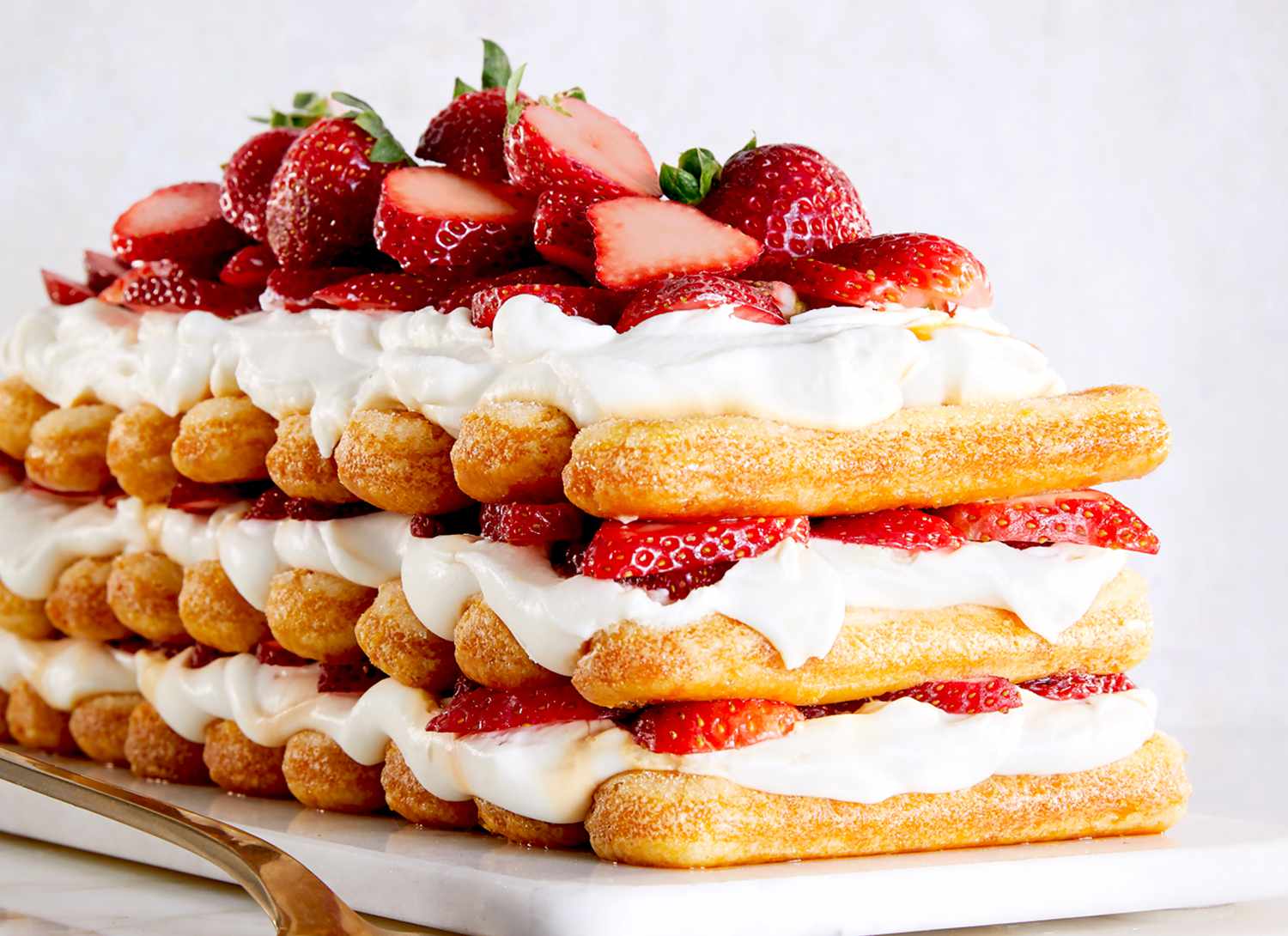 strawberries and cream stack cake