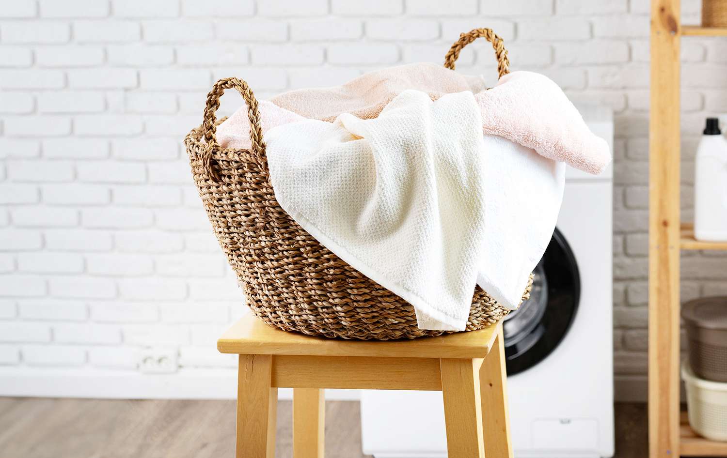 Towels in laundry basket