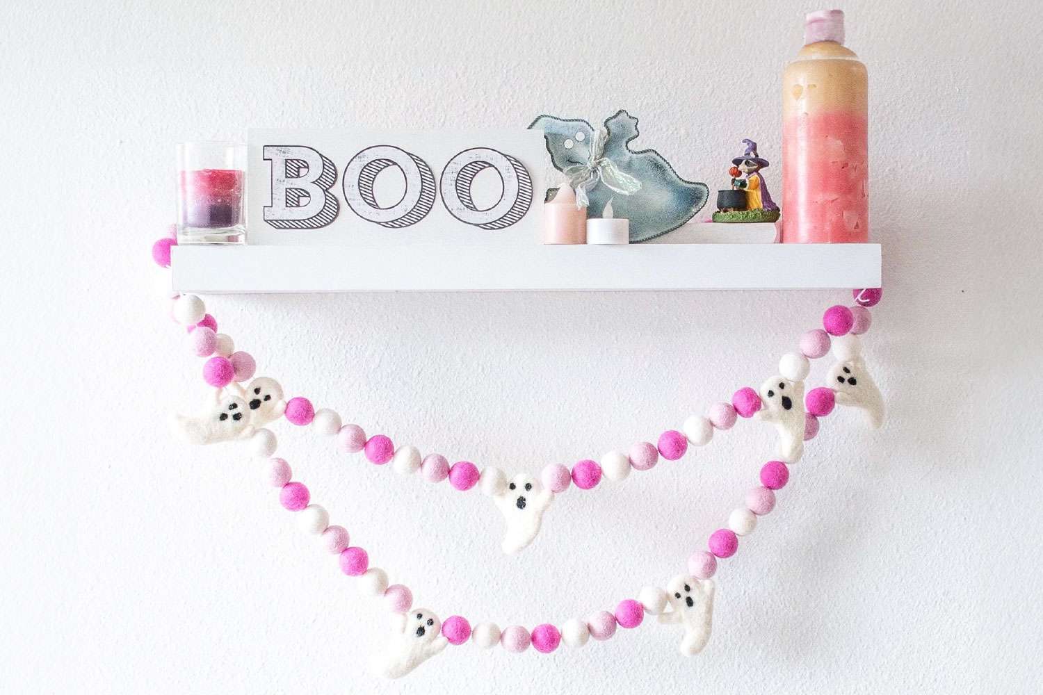 Pink halloween garland