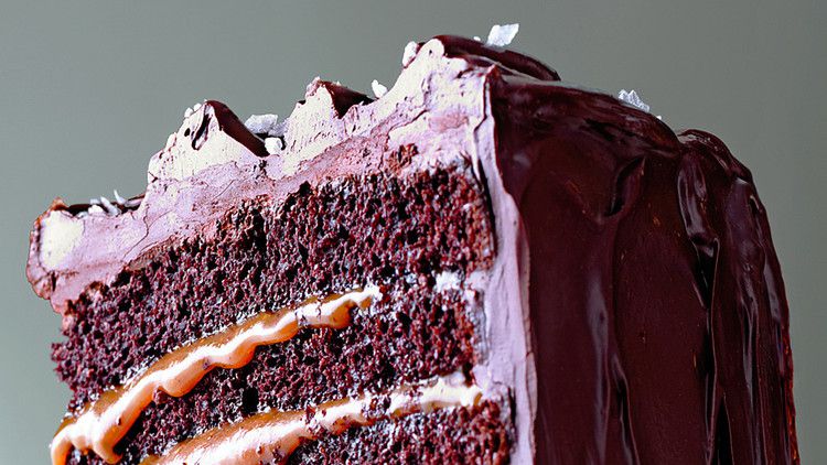 Salted-Caramel Six-Layer Chocolate Cake 