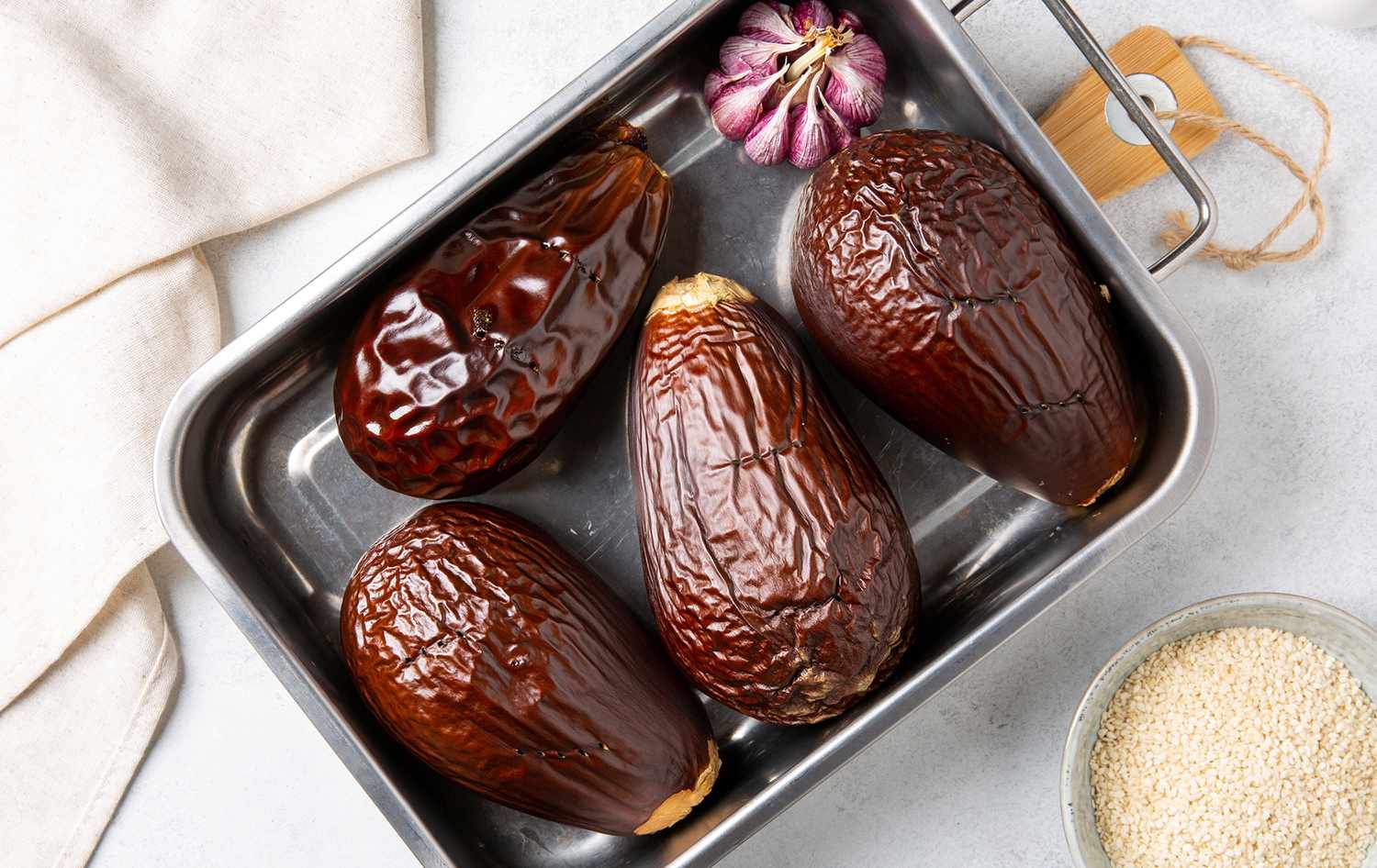 whole roasted eggplant