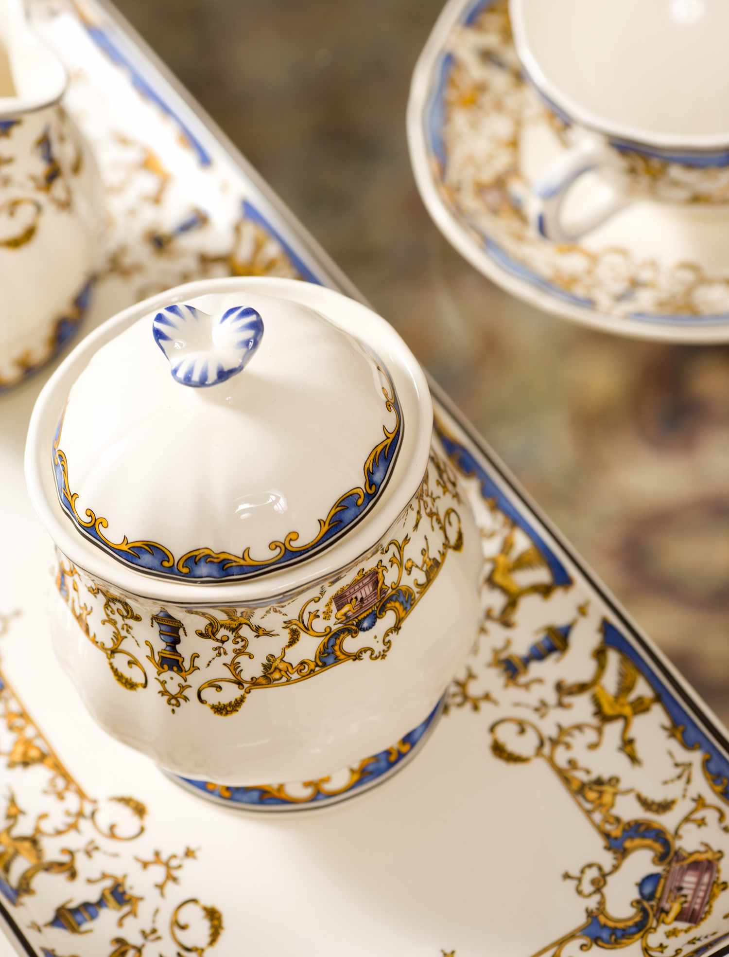 Fine China Teacup on Serving Tray