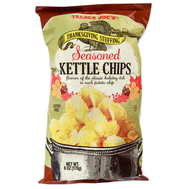 Trader Joes Thanksgiving Stuffing Seasoned Kettle Chips bag