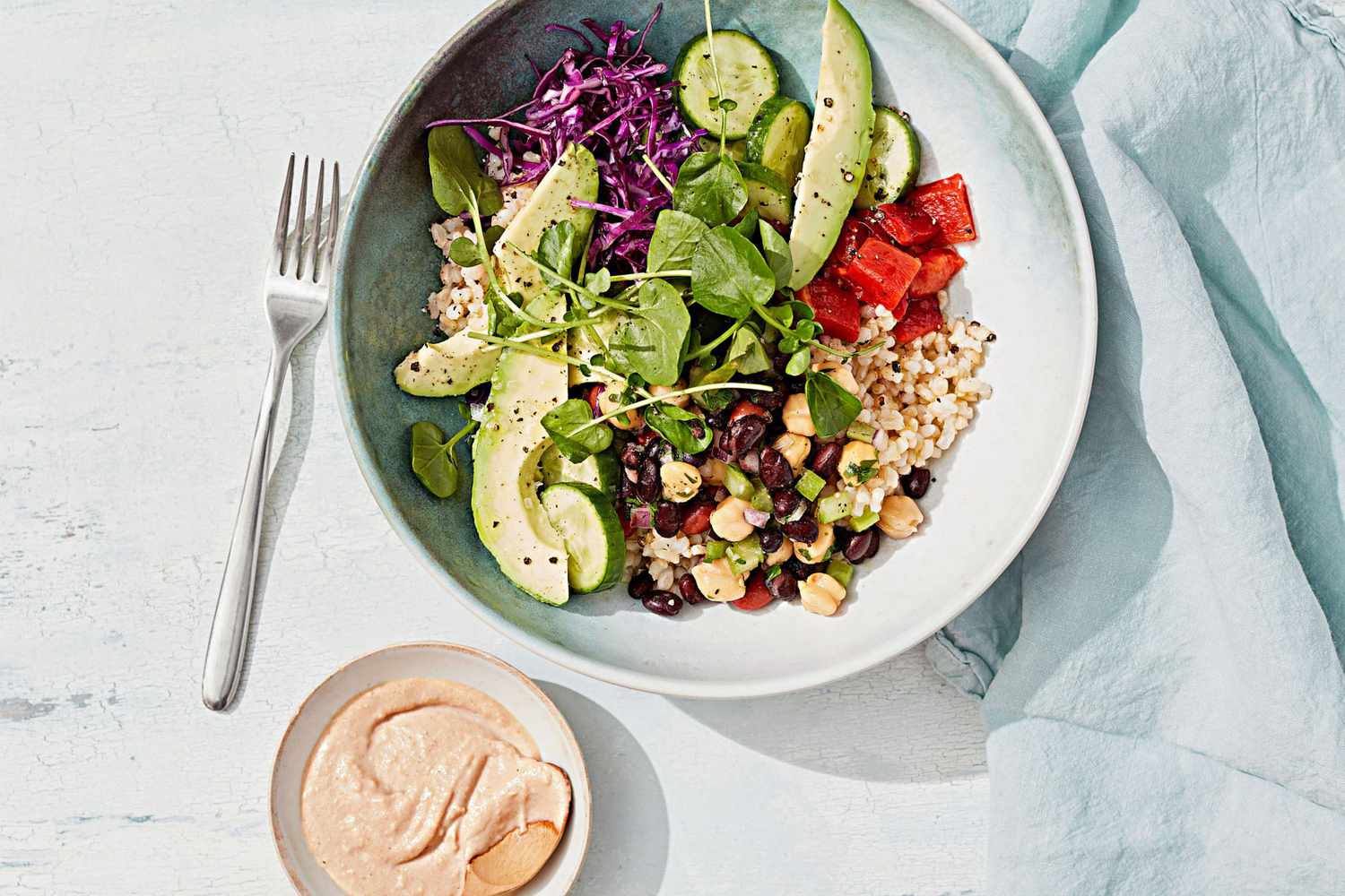 rice and bean salad bowl