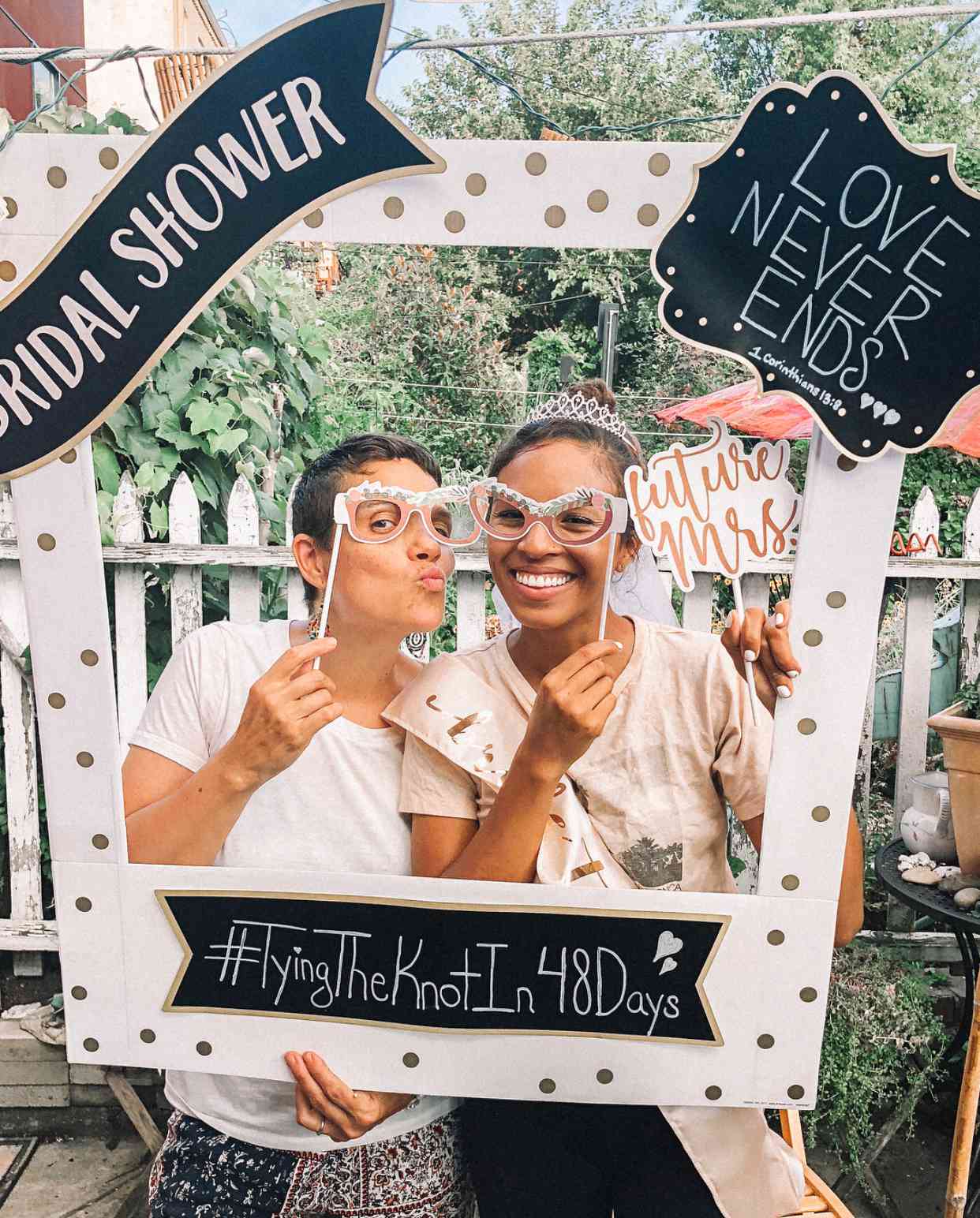 bridal shower ideas polaroid theme frame photobooth