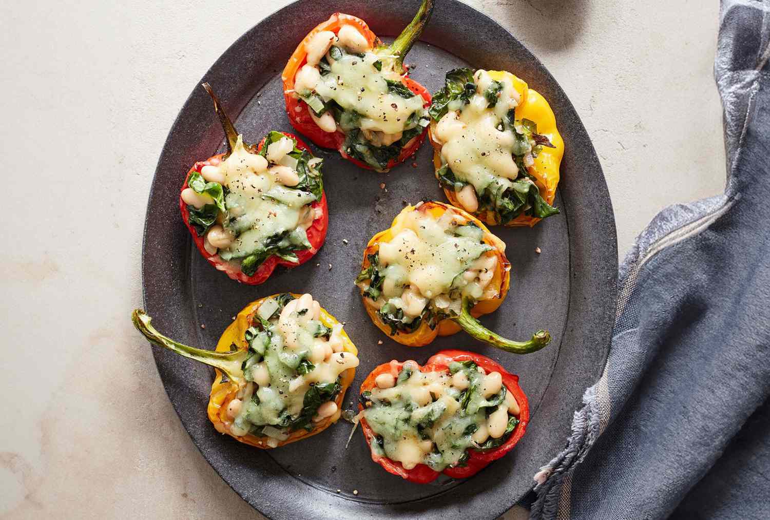 Bean greens stuffed peppers