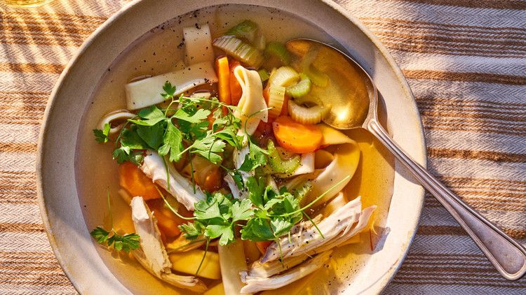 saffron chicken noodle soup