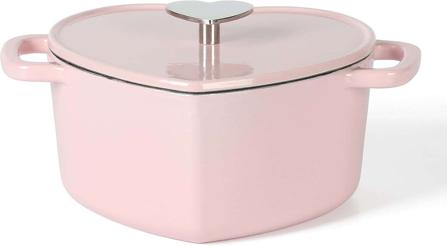 decorvow heart dutch oven in pink