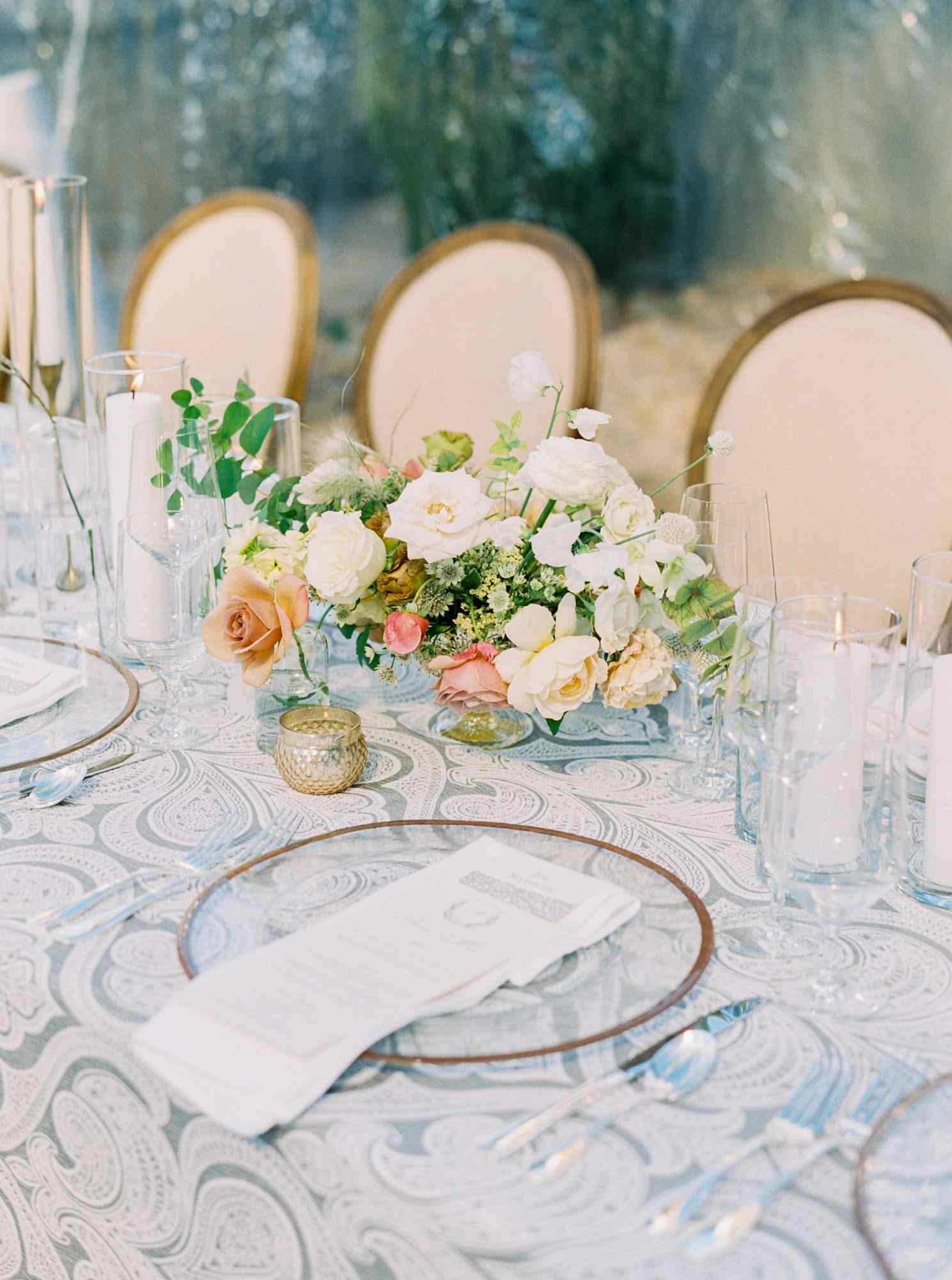 summer wedding classic centerpieces white rose floral arrangement