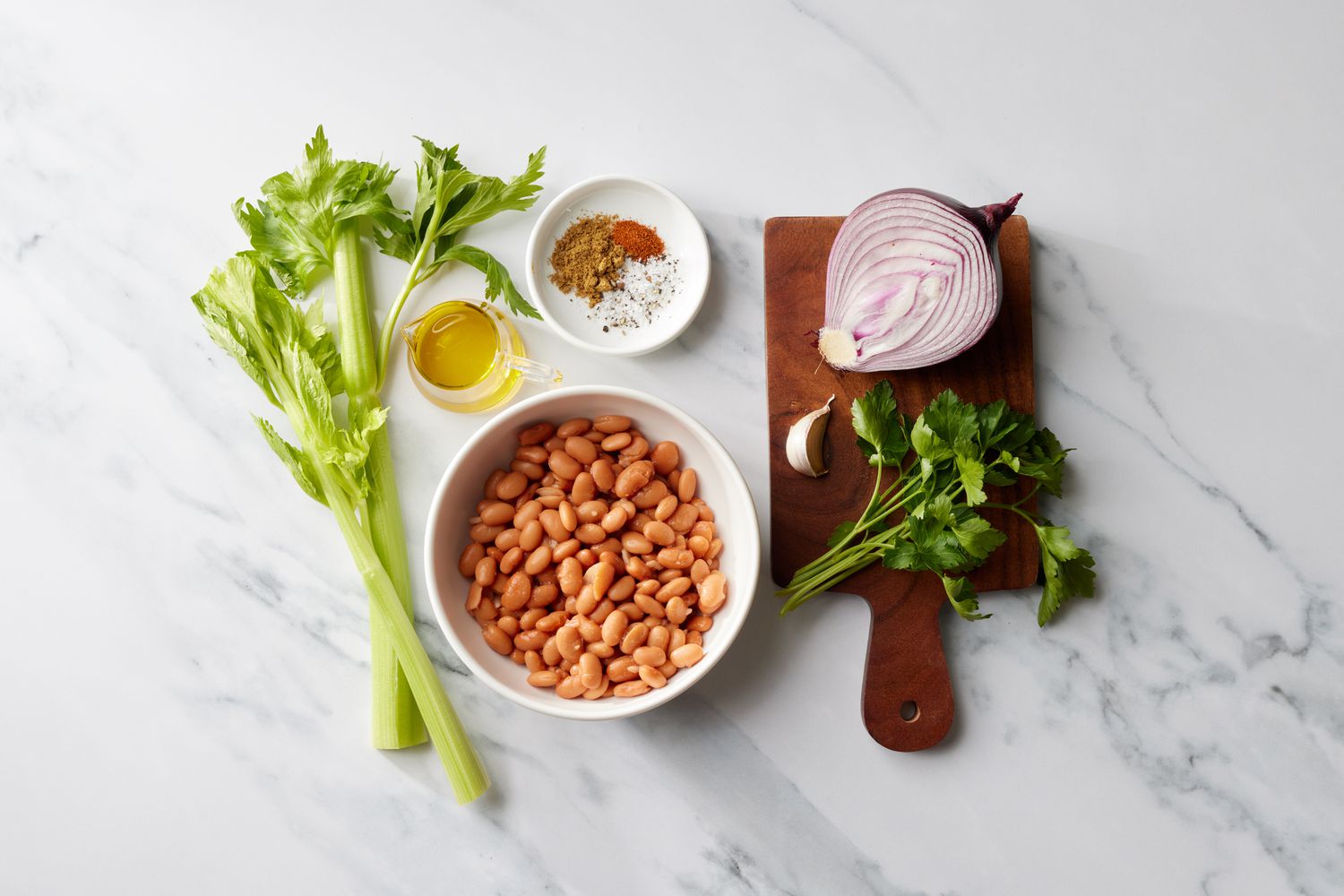 Ingredients for all bean dip