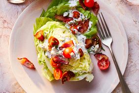wedge salad served with buttermilk-blue-cheese dressing