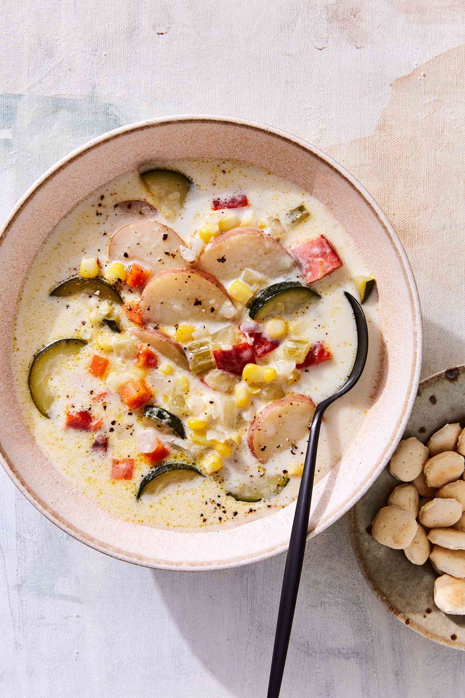 summer smoked salmon chowder