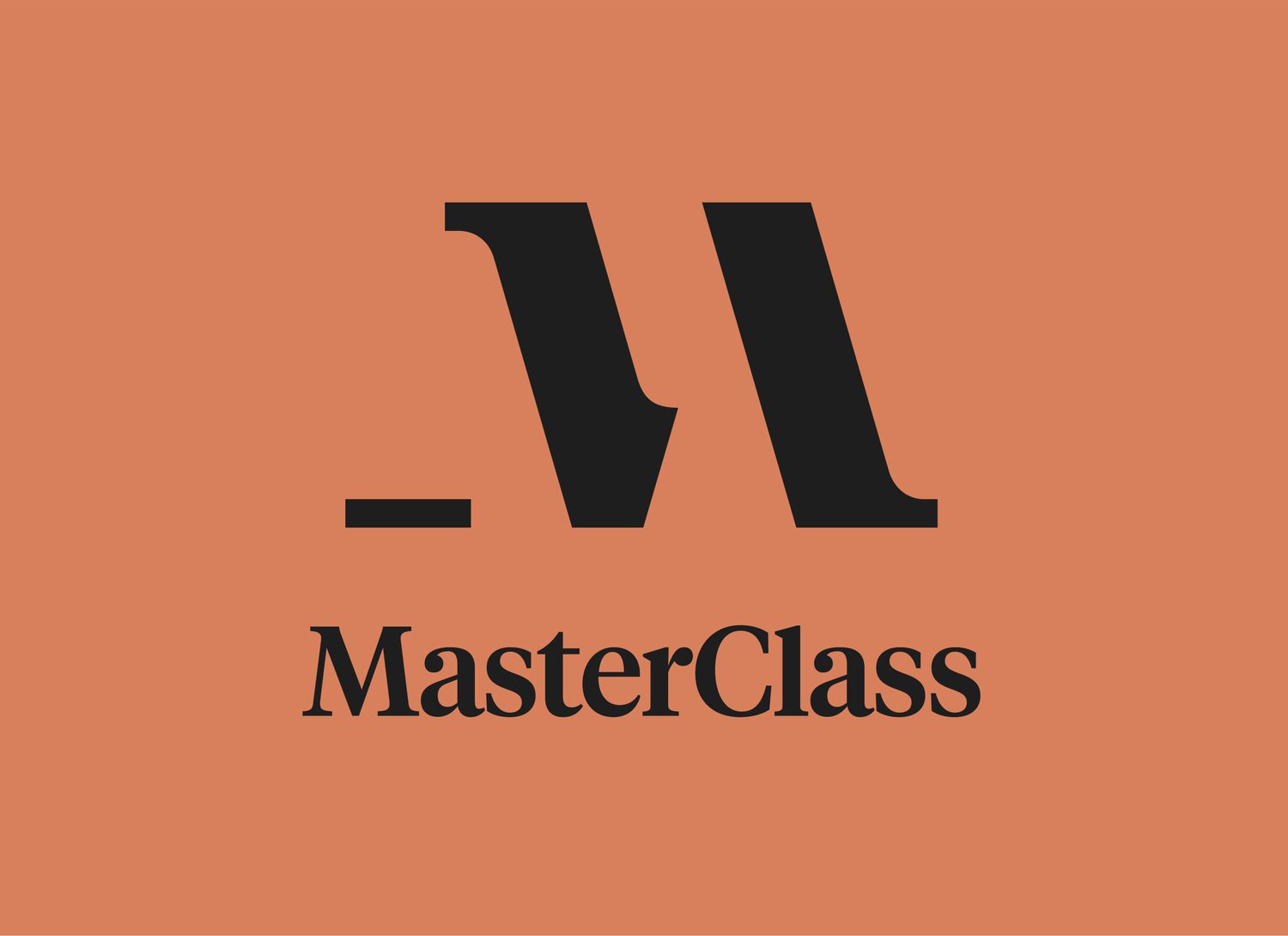 MasterClass black logo on an orange background