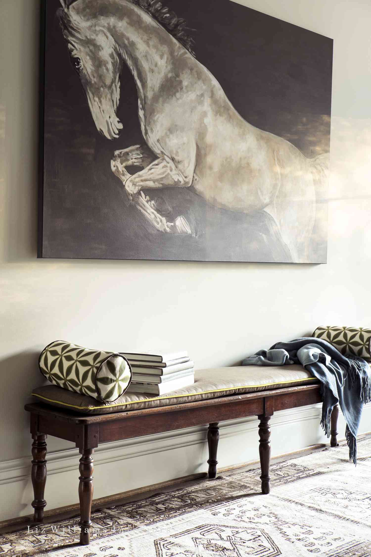 Hallway with large painting