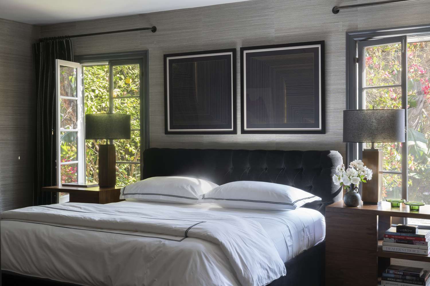 Black artwork bedroom 