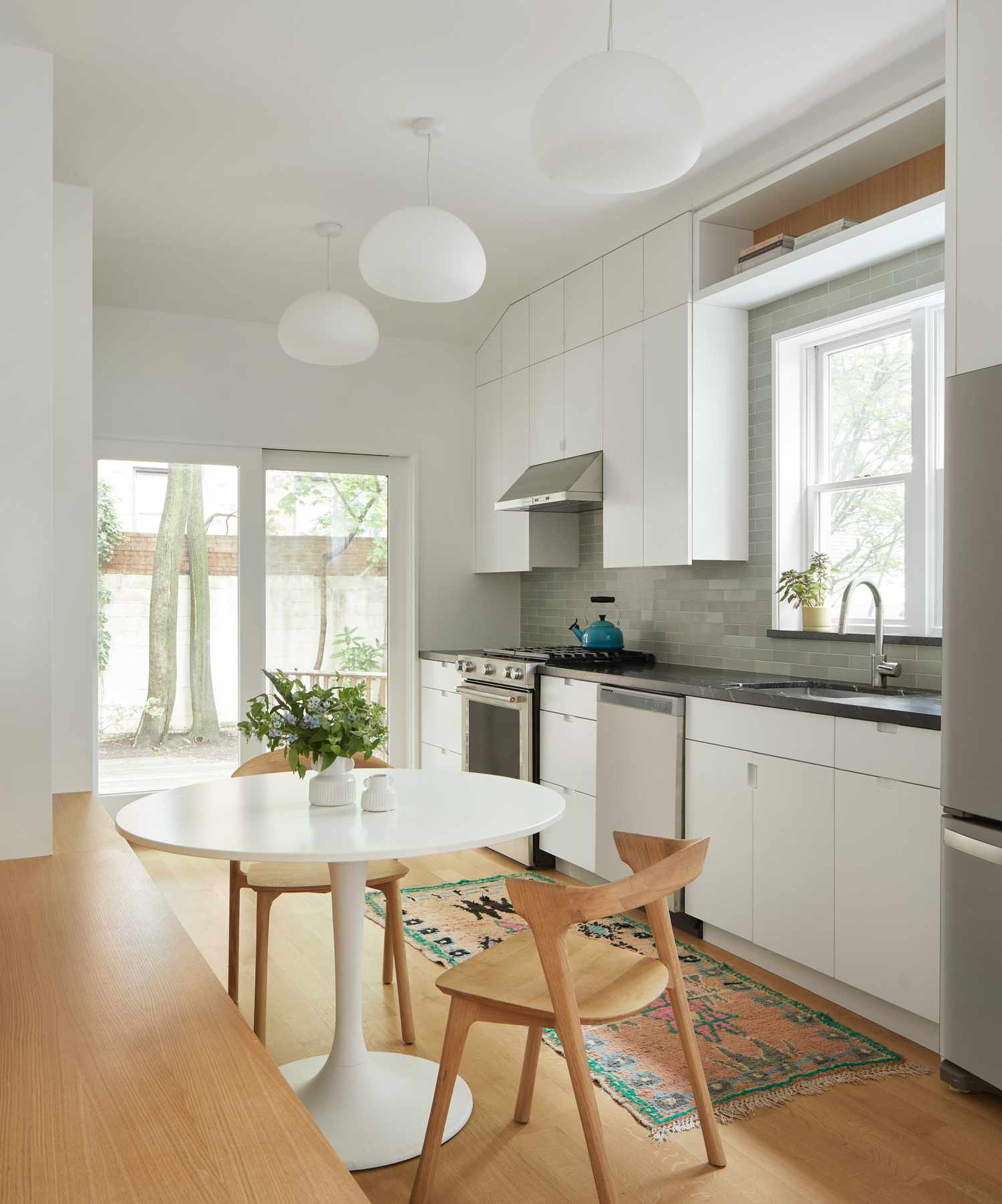 Floating Table Galley Kitchen