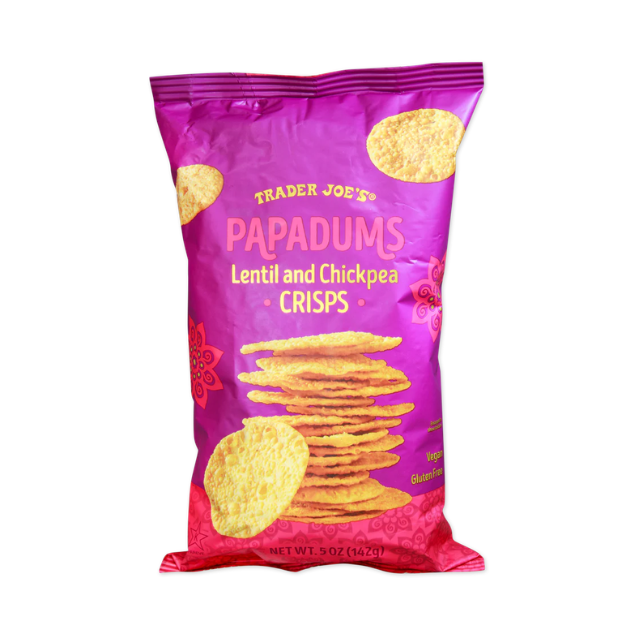 Trader Joe's papadums lentil and chickpea crisps. 