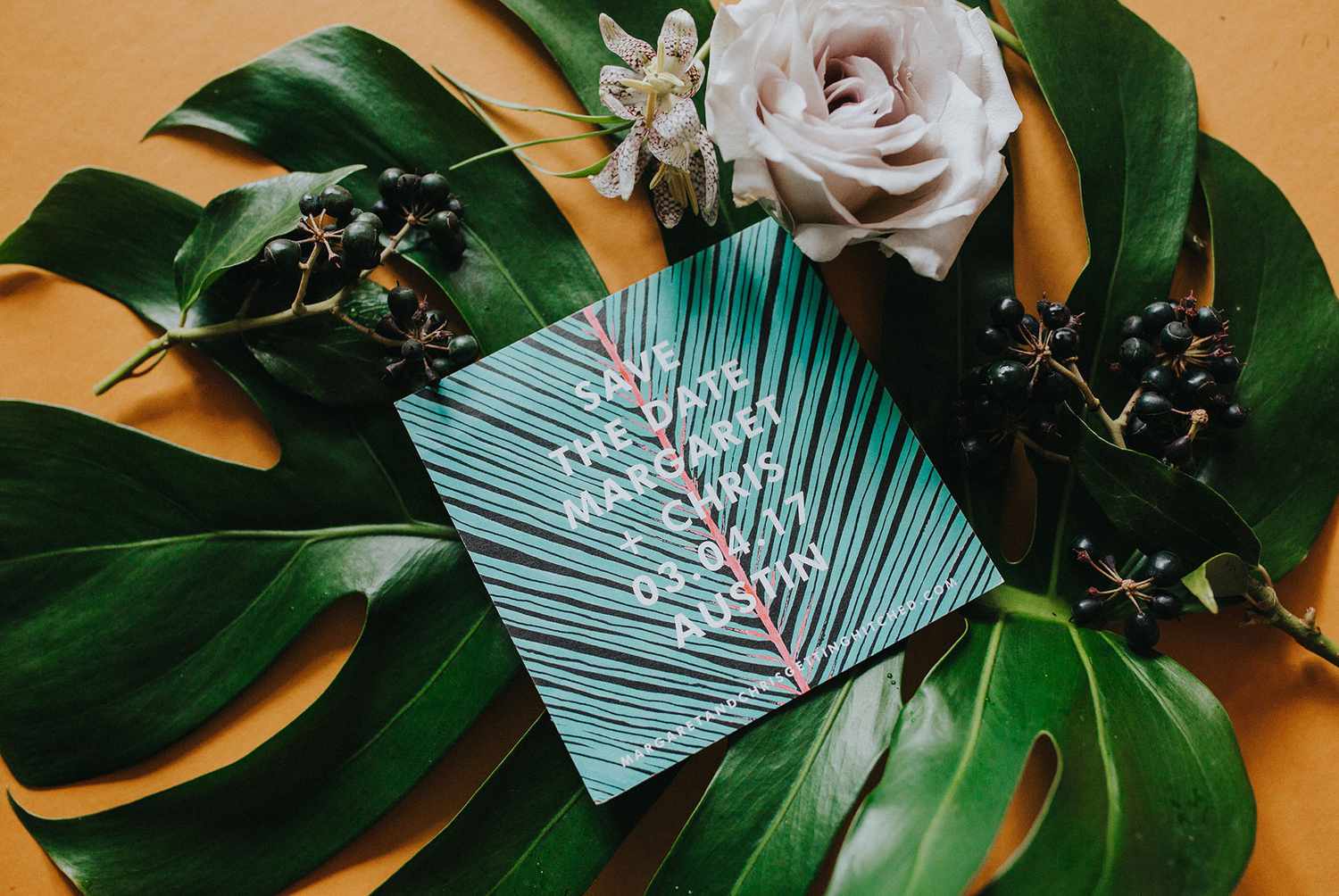 tropical wedding invitation
