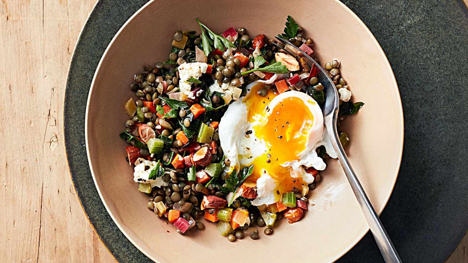 humble beginnings warm lentil salad eggs
