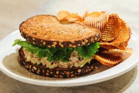 Tuna Sandwich and Waffle Chips