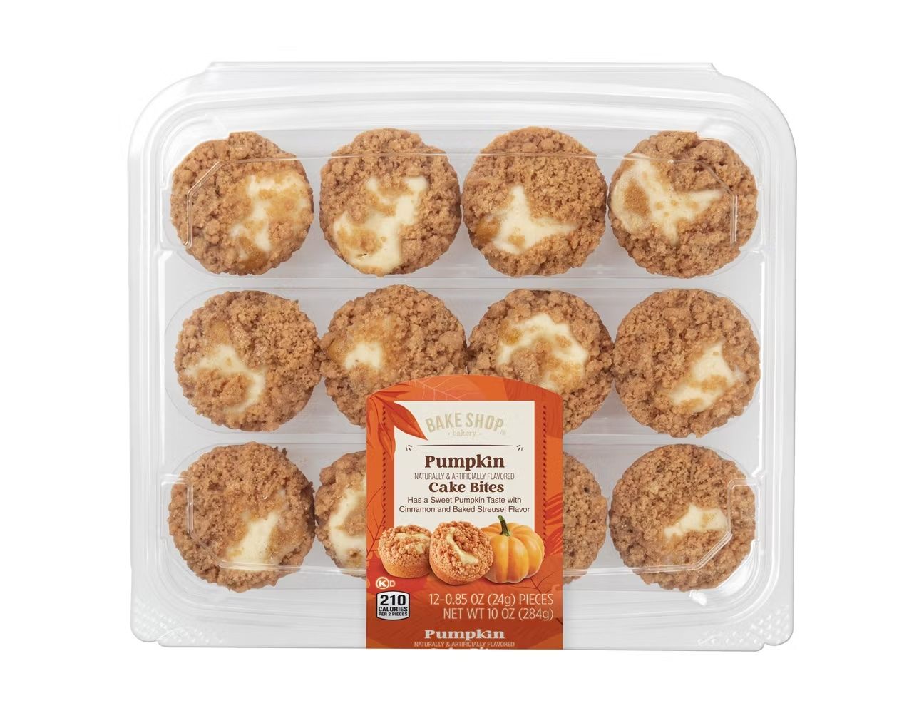A package of pumpkin cream cheese cake bites 12 count