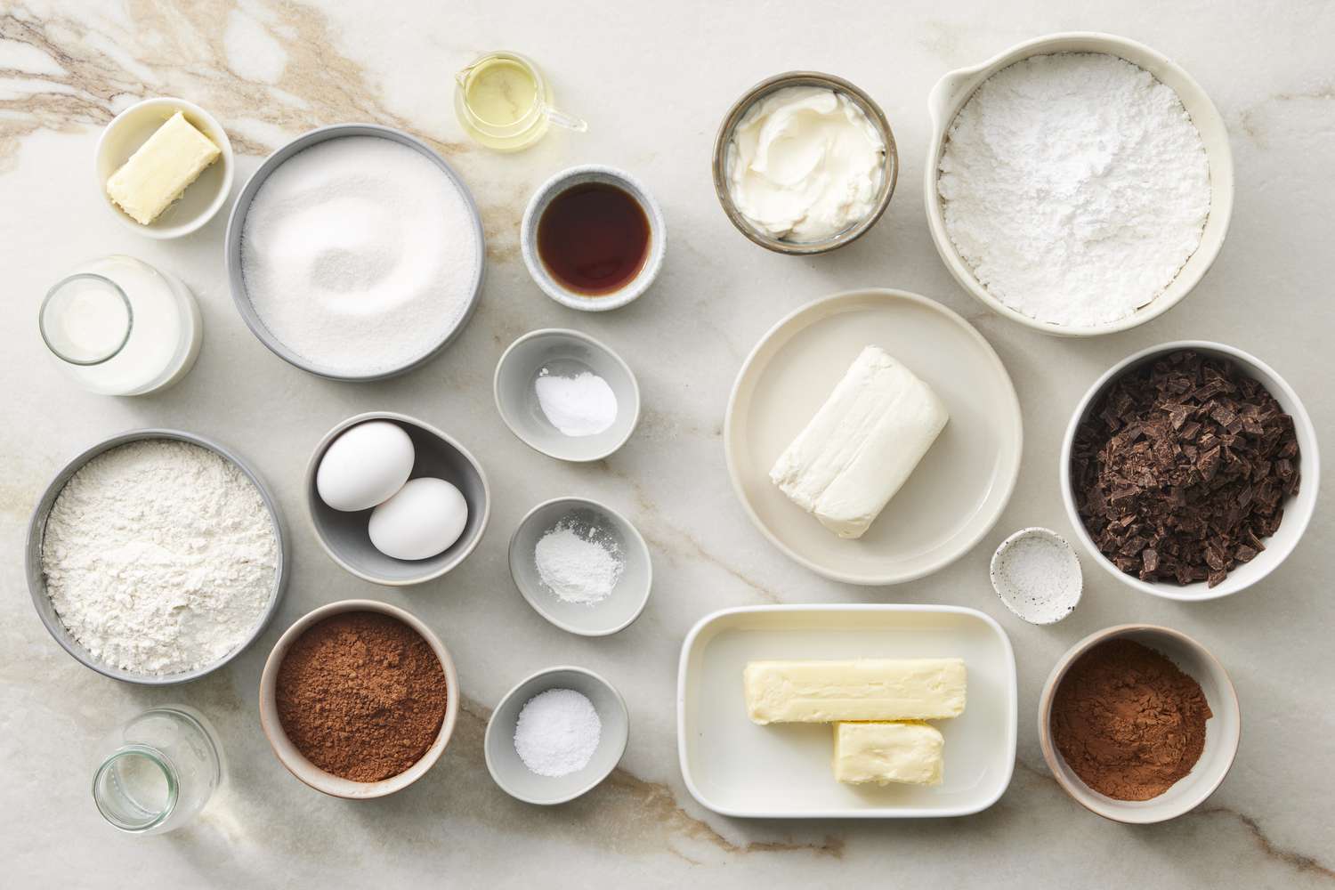 Ingredients for one bowl chocolate cake