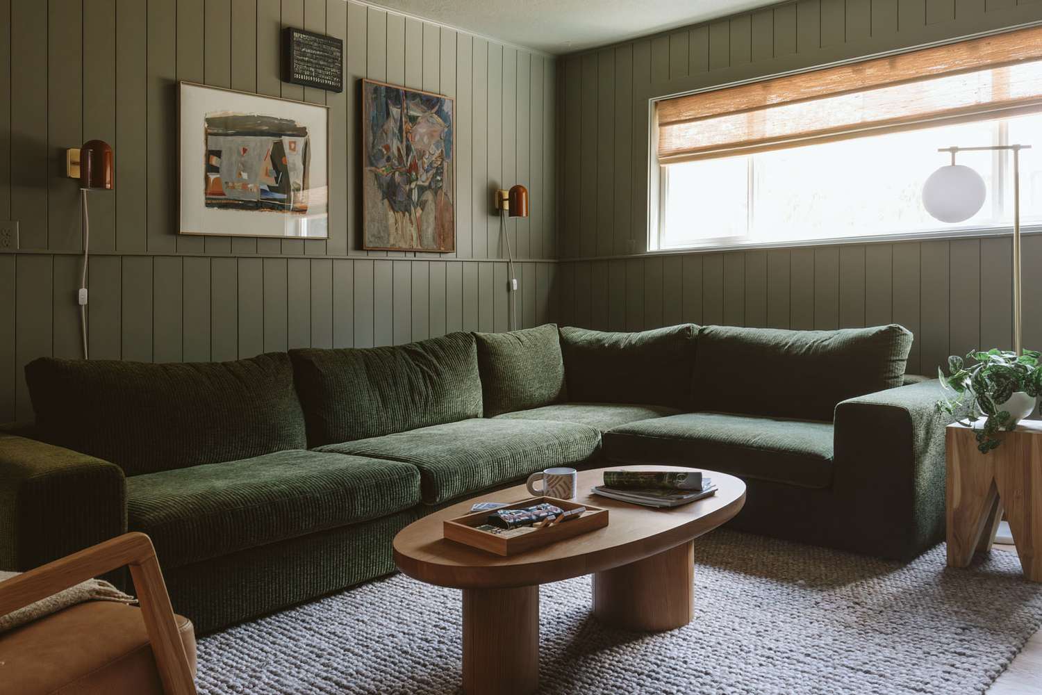 Sage green living room