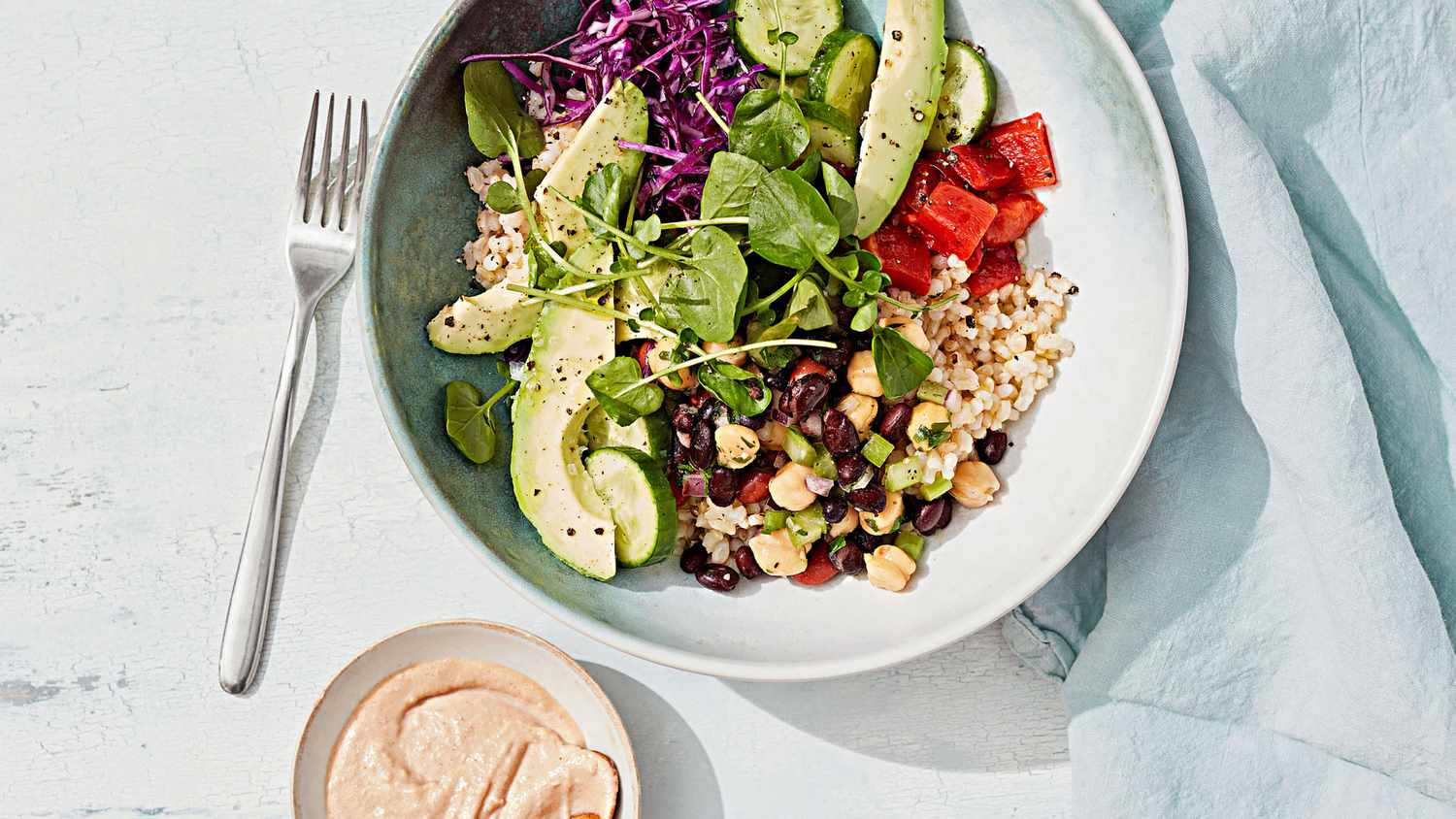 rice and bean salad bowl