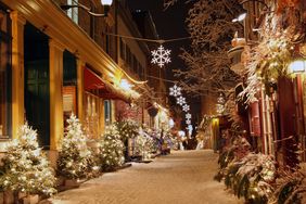 Street decorated for Christmas
