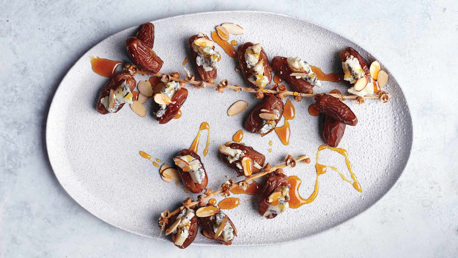dates with blue cheese and honey