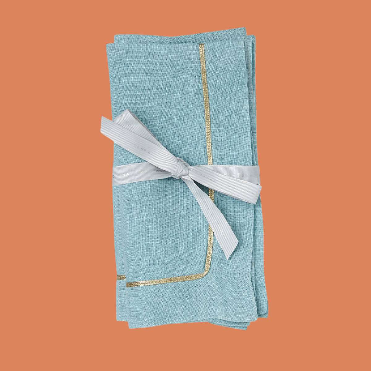 Joanna Buchanan Gold Trim Dinner Napkins (2) 