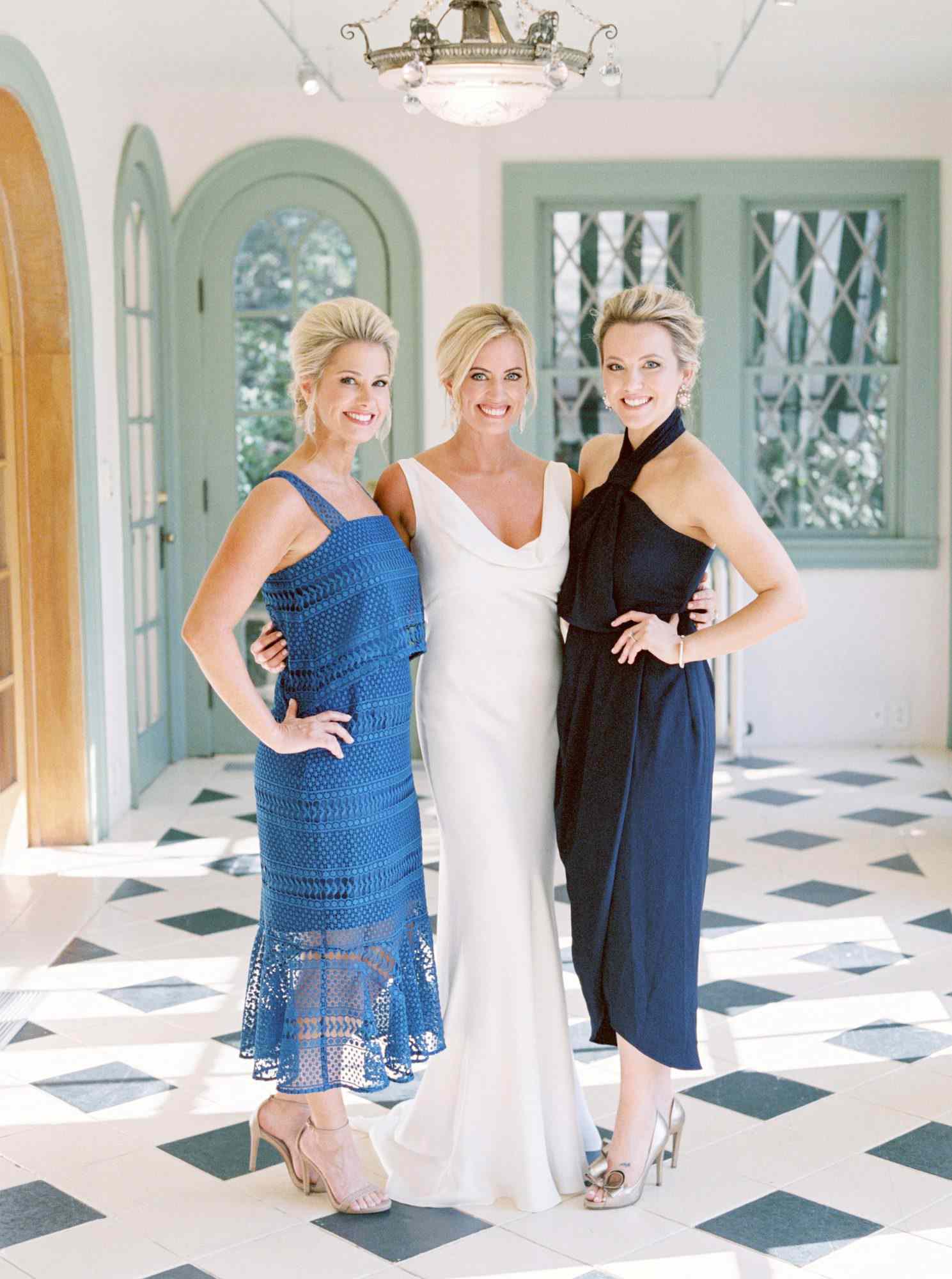 blue guest dresses bride