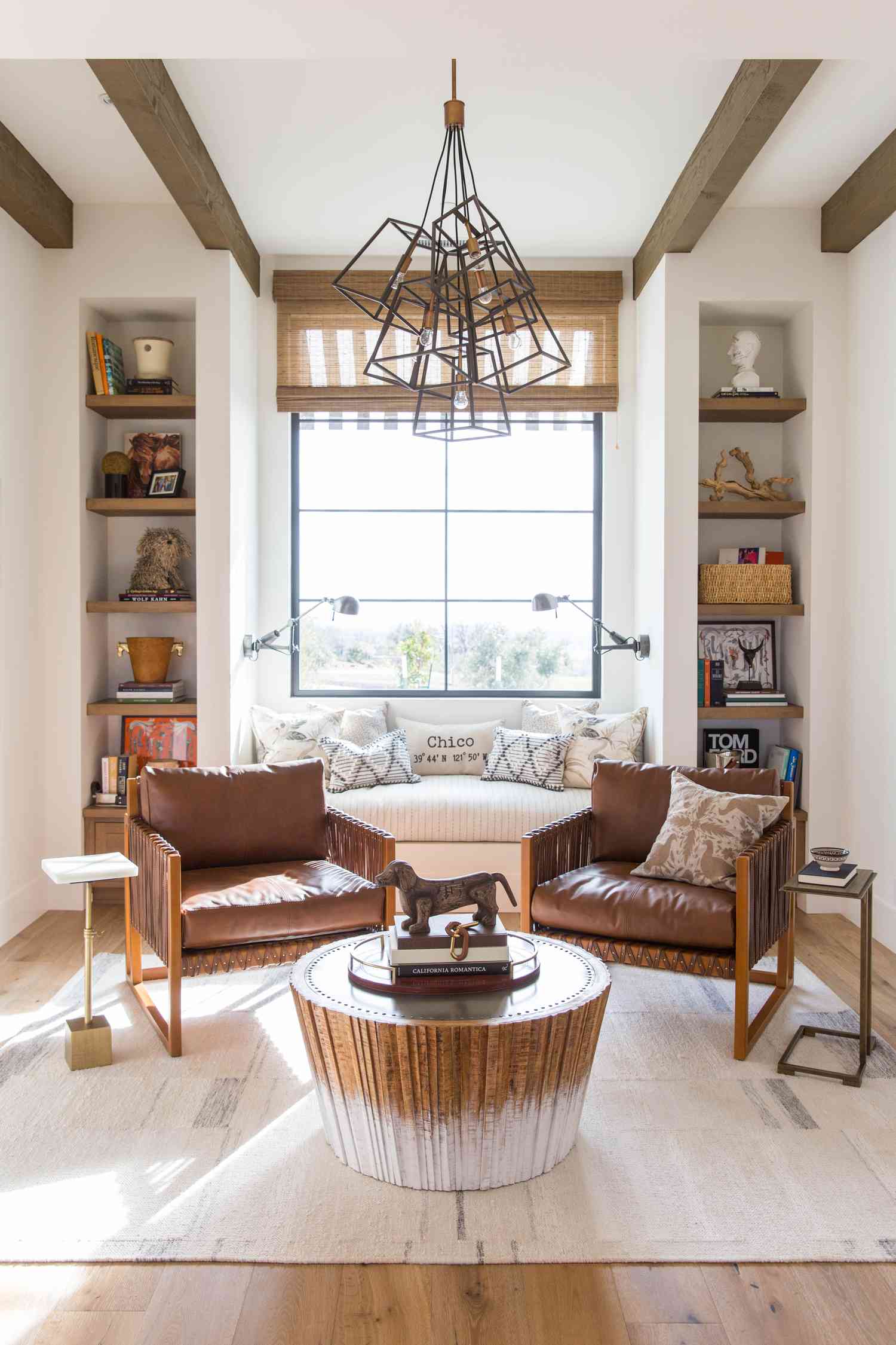 Bookshelves in reading area
