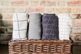 Dish towels in basket