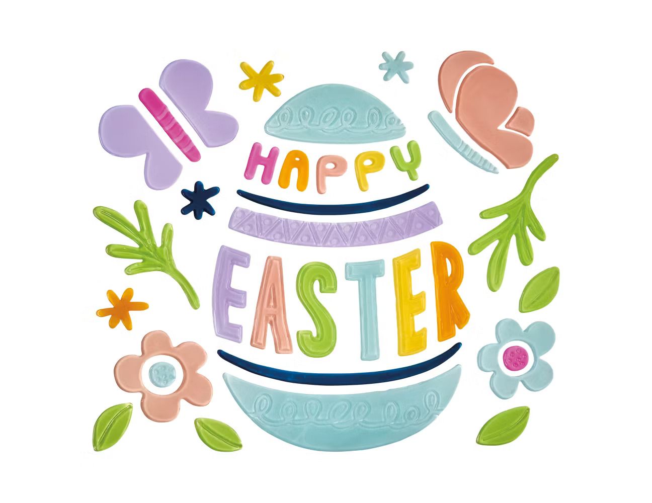 Happy Easter gel clings for windows or glass. 