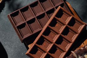 Chocolate bars on table