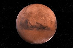 Mars against a starry background