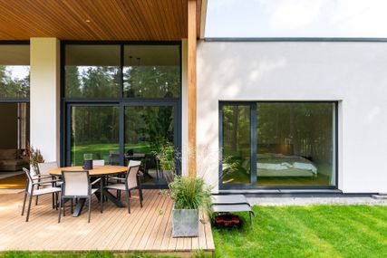 Modern house with patio