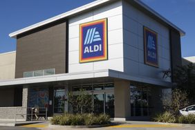 Exterior of an Aldi supermarket with its logo visible