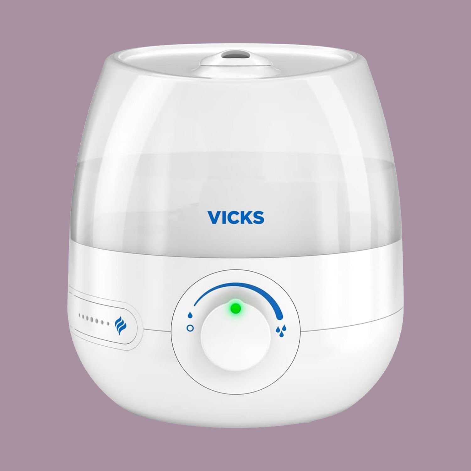 Vicks small humidifier on a purple background