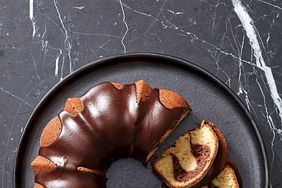 vanilla bundt cake with chocolate-cream cheese filling