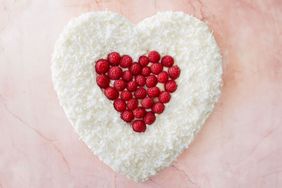 Raspberry Custard Filled Vanilla Heart Cake