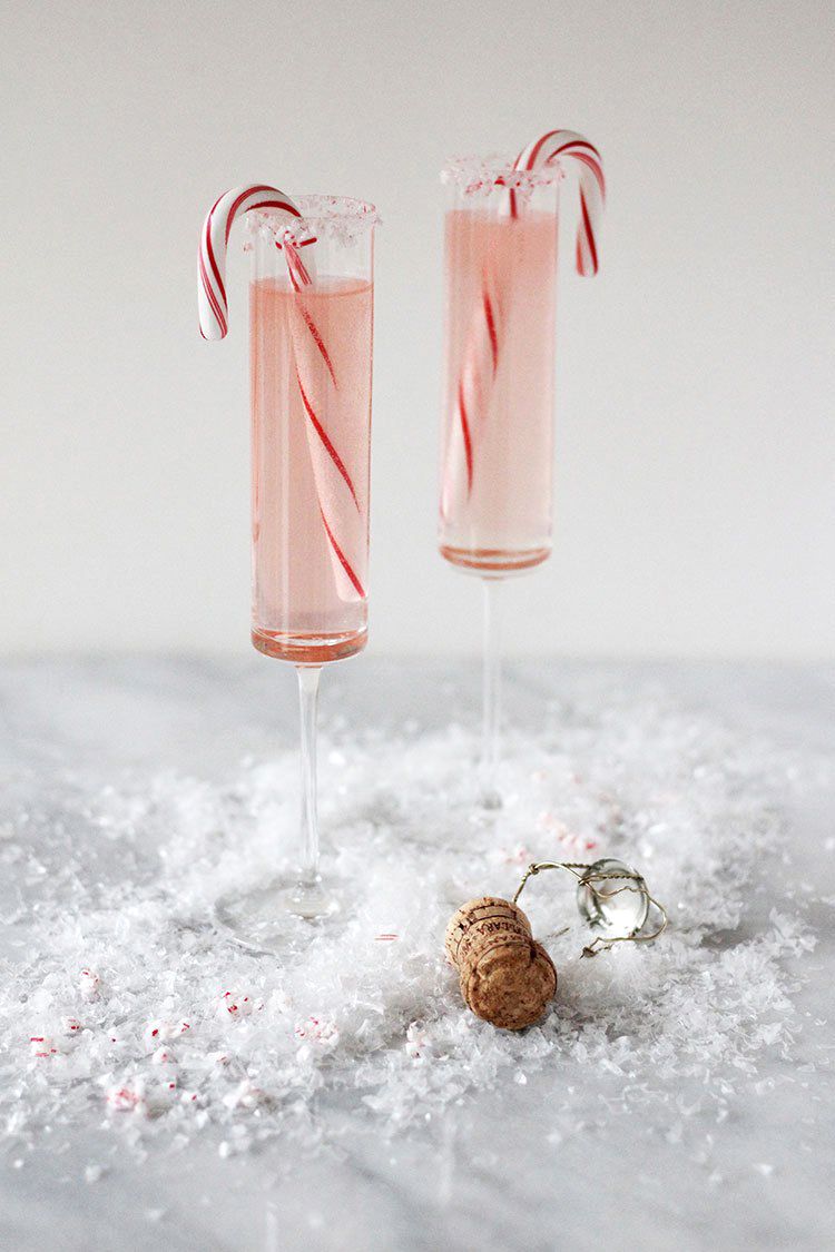 champagne cocktail candy cane