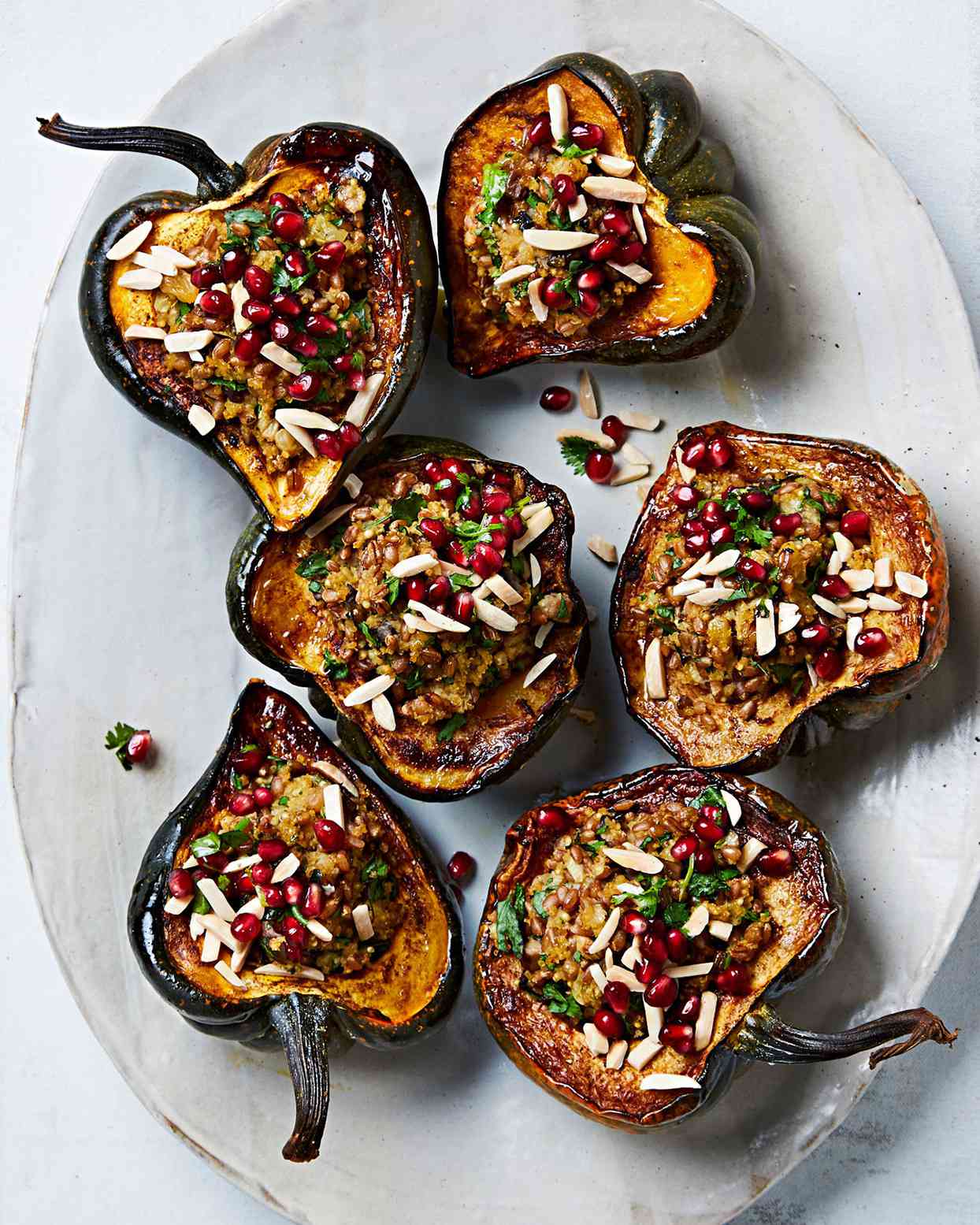 stuffed acorn squash mixed grain stuffing