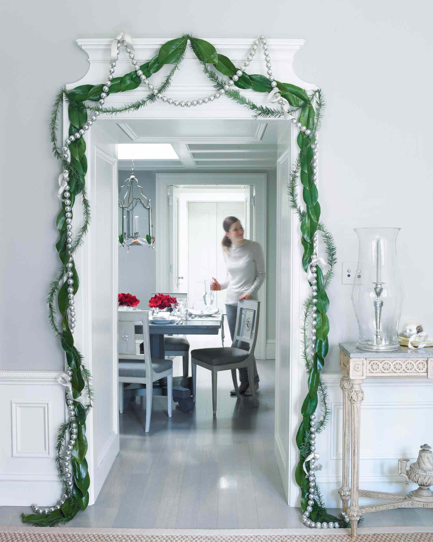 pine and silver garland