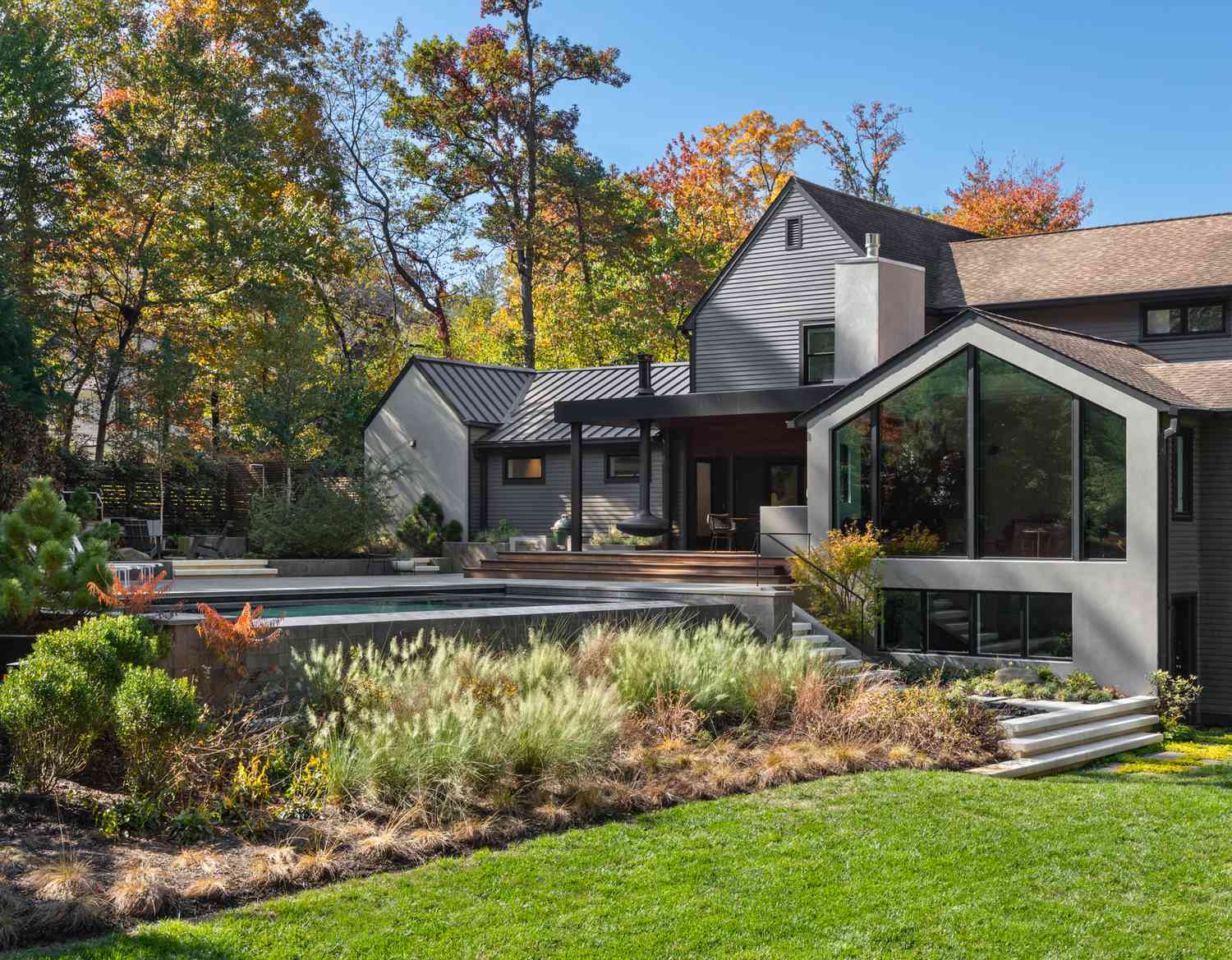 ornamental grasses pool
